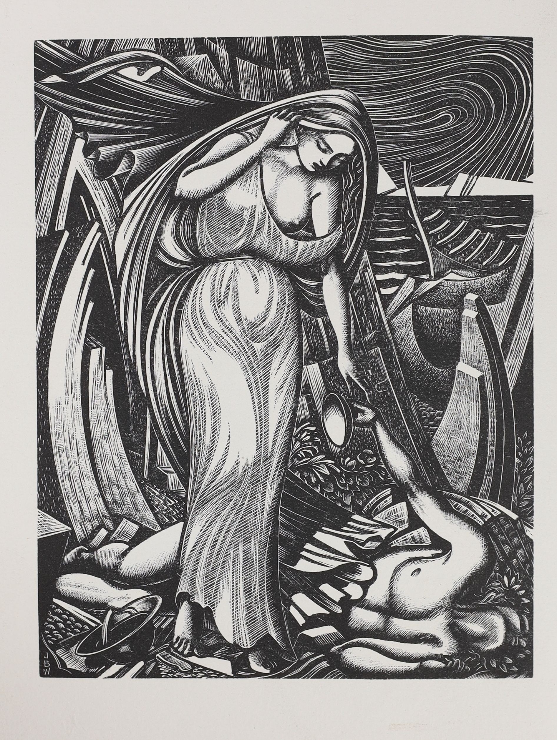 Golden Cockerel Press - Swinburne, Algernon Charles - Hymn to Proserpine, one of 350, 4to, burgundy cloth, 5 wood-engravings by John Buckland-Wright, 4to, Leominster, 1944